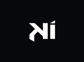 Obraz premium Modern stylized letter n and i in white on transparent background