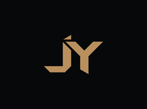 Modern gold jy logo design on transparent background for business