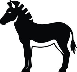 Obraz premium Vector silhouette of a wild zebra standing in a side view design