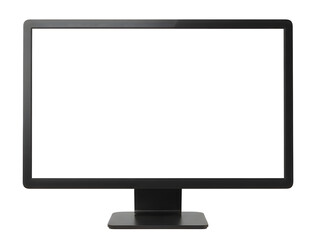Fototapeta premium A high resolution computer monitor with a blank screen on a white background.