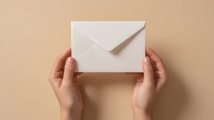 Fototapeta premium Hands Holding a Sealed White Envelope