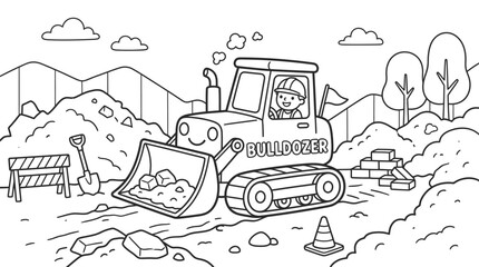 Bulldozer Construction Equipment Heavy Machinery. © Pidi