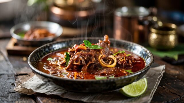 Indian cuisine.  Nihari is a famous dish of Indian cuisine, which is a rich and flavorful stew of slow&mdash;cooked meat.