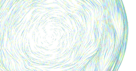 Fototapeta premium Abstract artwork featuring a swirling pattern of colorful lines on a white backdrop, evoking feelings of motion and ener