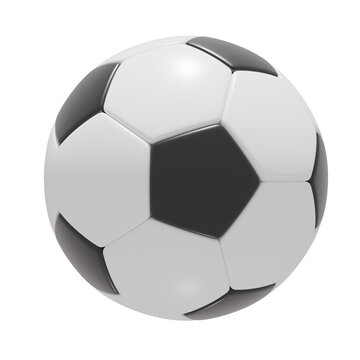Classic black and white soccer ball isolated on a white background, ready for play