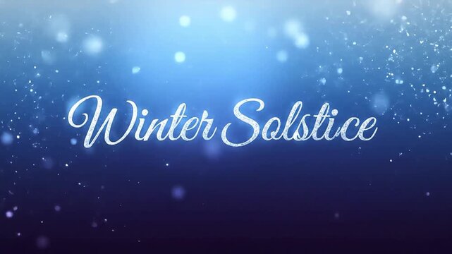 Winter Solstice Text on Calm Blue Gradient Background