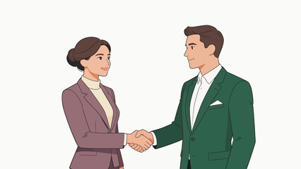 Fototapeta premium Business handshake between man and woman