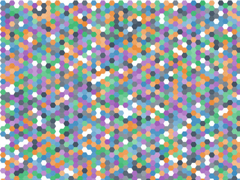 Colorful Hex Grid Generative Vector Art Pattern