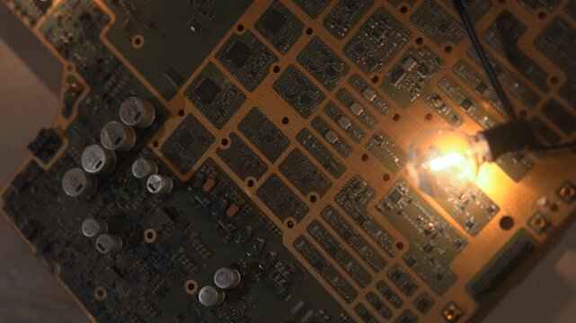 Detailed Circuit Imagery. Careful Analysis Uncovers Complex Circuitry Along With Luminous Light Features. Media
