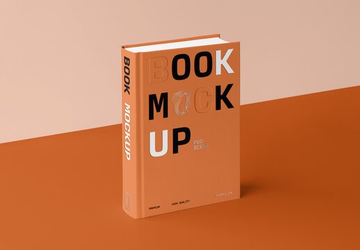 Standing Hardcover Book Mockup