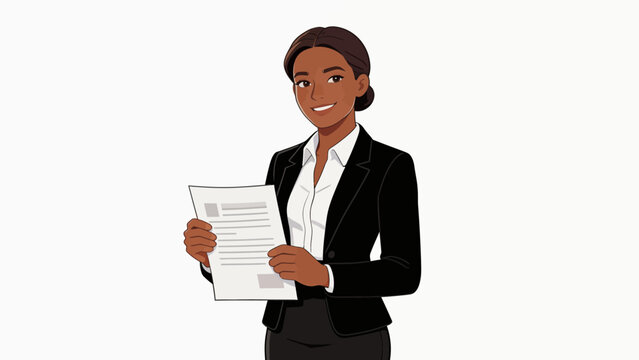 Businesswoman holding document