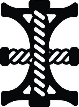 a ballista with twisted ropes and bolt the entire image silhouette vector illustration on transparent background