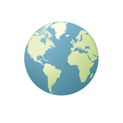 Fototapeta premium Stylized graphic illustration of the planet Earth showing continents and oceans