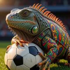 Fototapeta premium iguana, mexico, balompié, balón, bailes, deporte, campeonato, juego, ilustración, vector, certamen, símbolo, icono, objeto, gol, designio, equipo, arte, copa, esfera, 3d, mundo, bandera, mascota, aleg