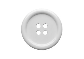 Fototapeta premium White plastic sewing button isolated on transparent background