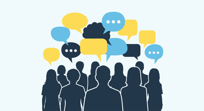 People talking in a group discussion.