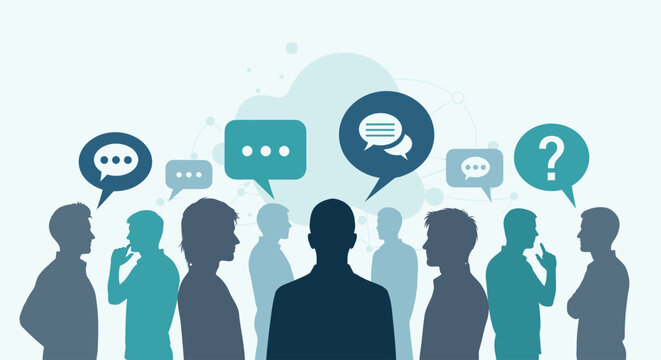 People Communicating in a Group Setting.