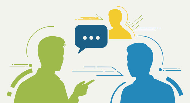 Two people talking to each other.