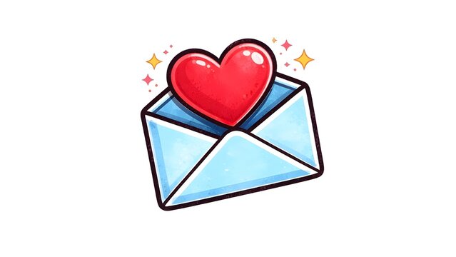 Red heart shaped box on white background Valentine's illustration