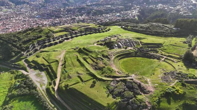 Sacsayhuaman drone aerial Inca fortress