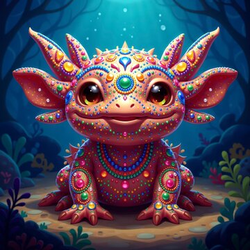 ajolote, mexico, dibujos animados, animal, dragones, cuca, chistoso, ilustraci&oacute;n, vector, car&aacute;cter, juguete, arte, extranjero, administrar, halloween, diversi&oacute;n, diablo, designio, alegre, s&iacute;mbolo, bic