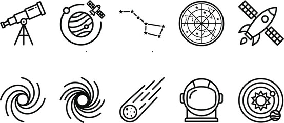 A collection of astronomy and space icons © MUKTARANI