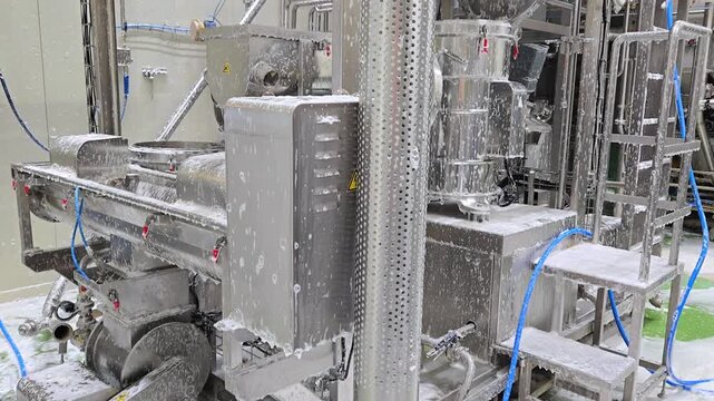 Deep Sanitation of Soy Processing Line with Acidic Foam in Modern Facility