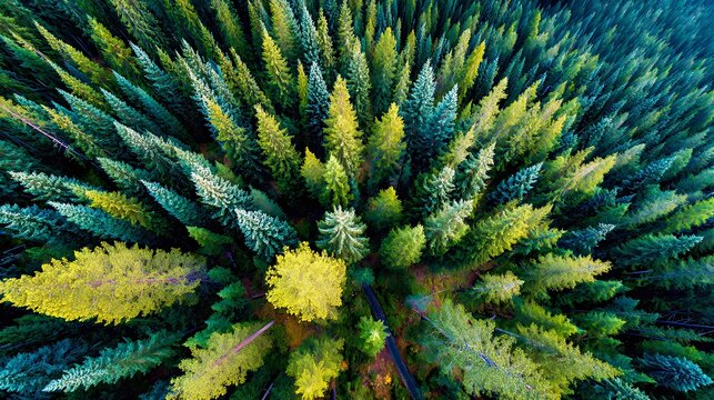 Aerial Canopy: Vibrant Lush Forest from Above