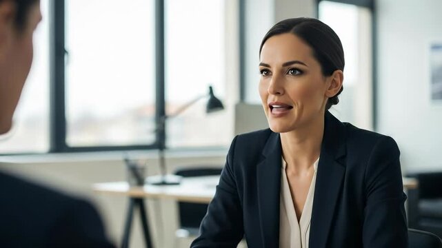 Professional Female Human Resources Manager Conducting Job Interview in Office