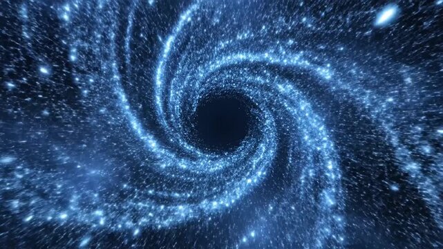 Black Hole Swirling Galaxy Cosmic Scene.