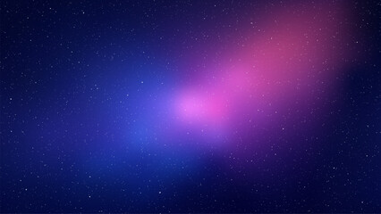 Space vector background with blue and purple nebula glow. Abstract night sky filled with shiny stars and galaxy dust. Cosmic wallpaper for cosmic design projects and science illustration. © marruu