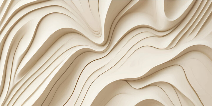 Abstract Wooden Panel Texture Background with Carved Wave Pattern Natural Wood Surface Design