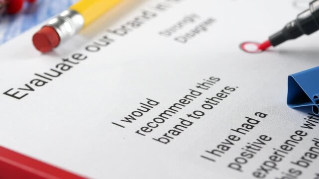 Feedback form for brand evaluation and recommendations