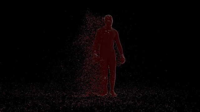 Chocolate,  slow motion. 3D animation of white and brown liquid cream drops splash isolated on brown., with Alpha matte