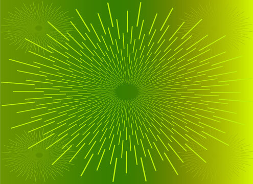 Green background with a spiral perspective and dashed lines
