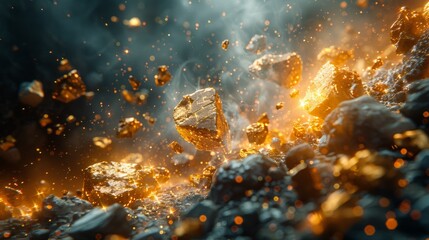 Fototapeta premium meteorites and asteroids, sifi background