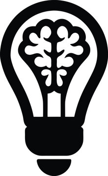a smart bulb with filament and base the entire image silhouette vector illustration on transparent background