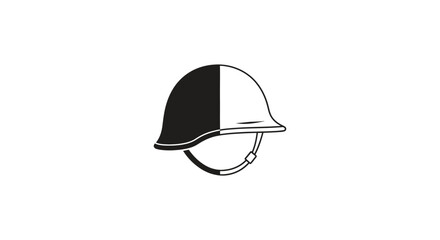 Fototapeta premium Black and white construction helmet icon vector