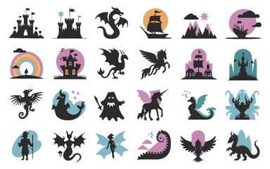 Obraz premium Vibrant collection of stylized cartoon characters in playful poses