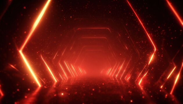 Abstract Light Particles Concert: A Vibrant Edm Music Stage Party Experience With Led Neon Tunnel Loop Openers And Titles