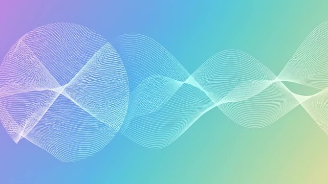 Abstract wavy lines with pastel gradient background