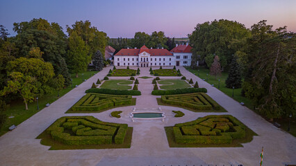 Fototapeta premium Sunset view of Szechenyi castle in Nagycenk, Hungary