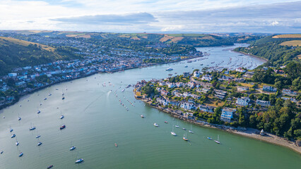 Fototapeta premium Panorama view of Dartmouth town in England