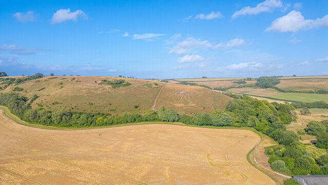 Aerial view of Cerne Giant in England