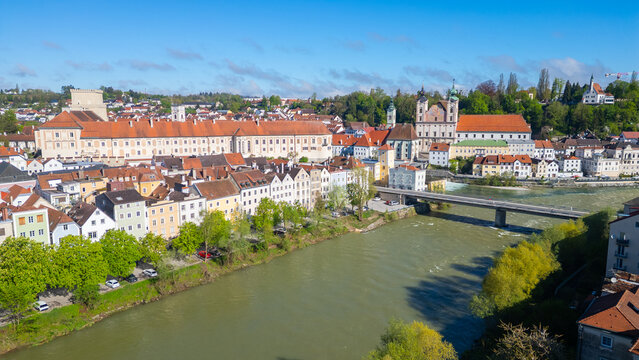 Panorama view of Austrian town Steyr