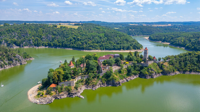 Panorama view of Zvikov castle in Czech republic