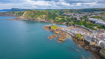 Fototapeta premium Panorama view of Ilfracombe town in England