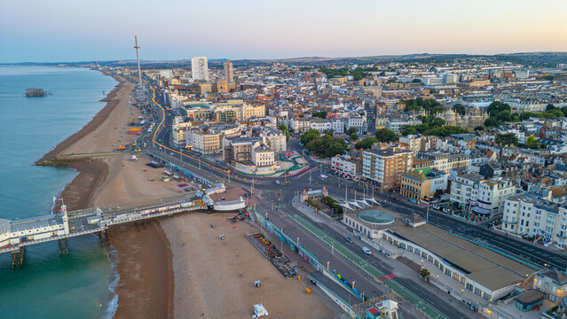 Panorama view of downtown Brighton in England