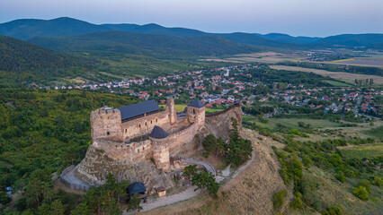 Obraz premium Sunset view of Boldogko castle in Hungary