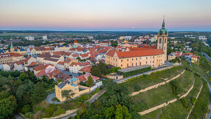 Fototapeta premium Sunset panorama view of Melnik in Czech republic